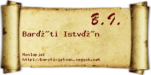 Baróti István névjegykártya